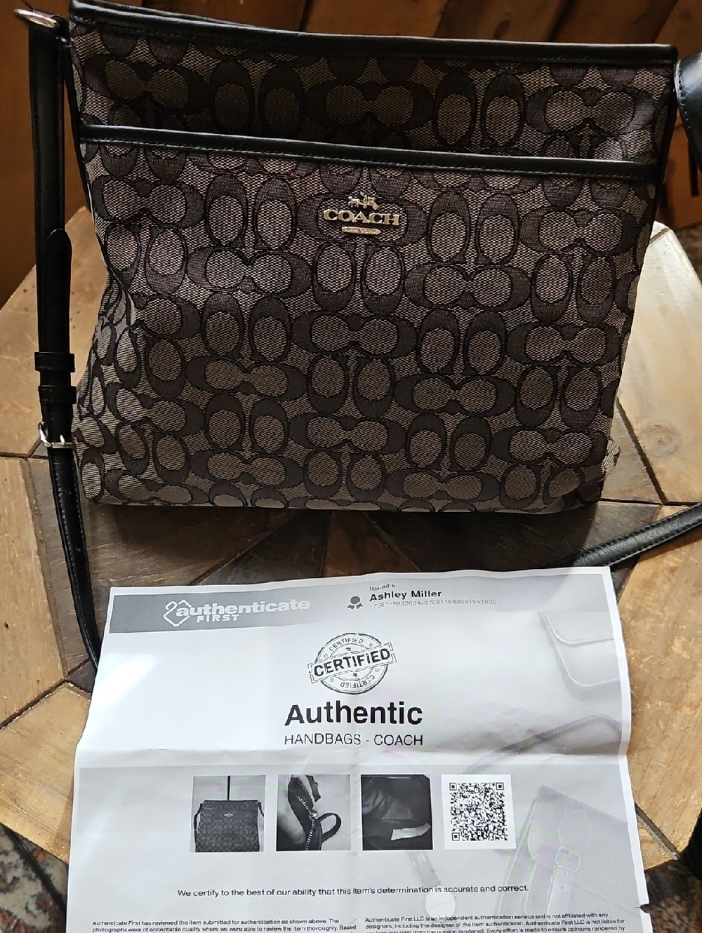Authentic Coach Signature Jacquard Crossbody Project Purse